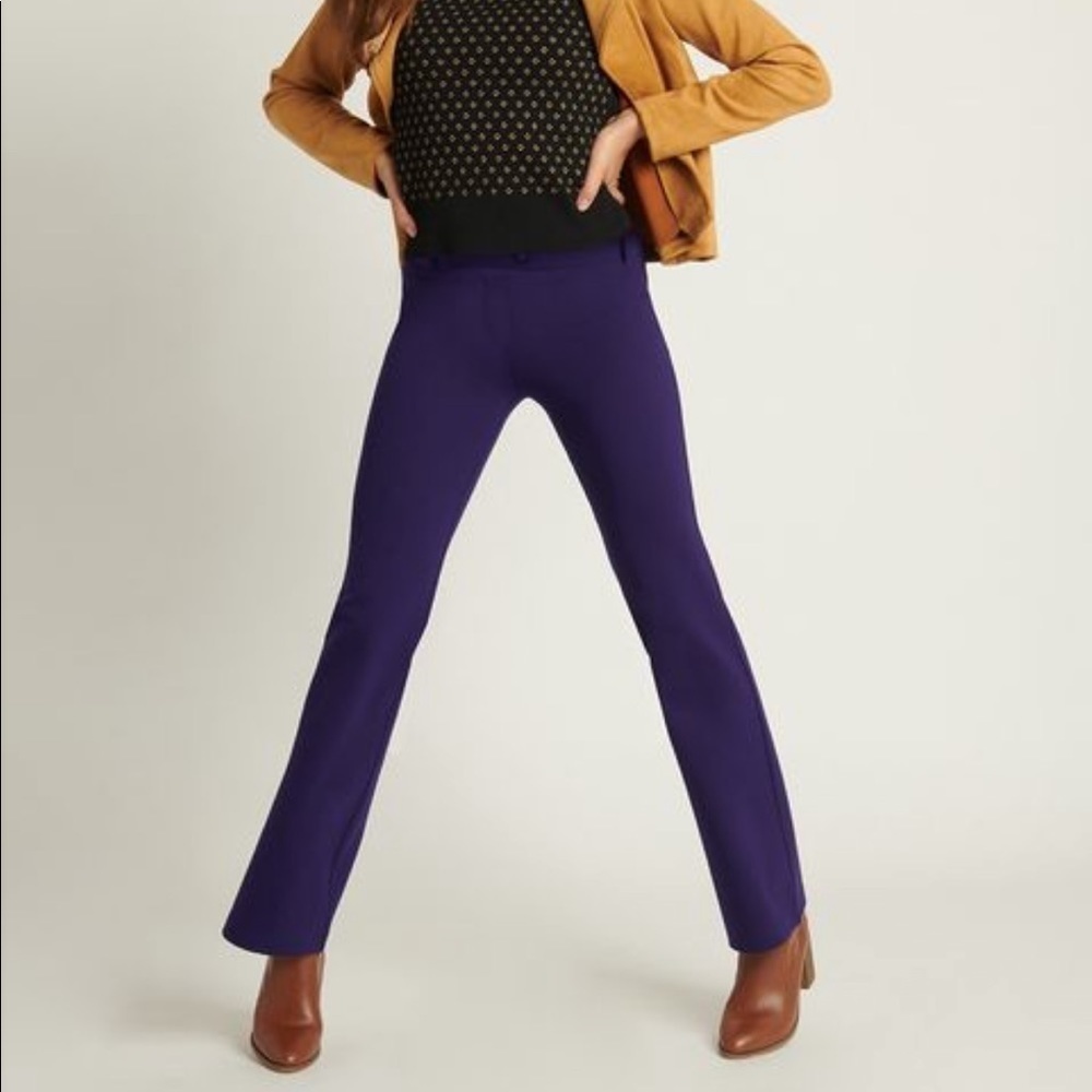 Betabrand dress pant yoga pant in dark blue concord purple